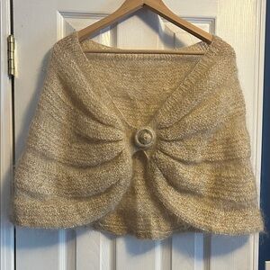 Elegant Cream Sweater Shawl